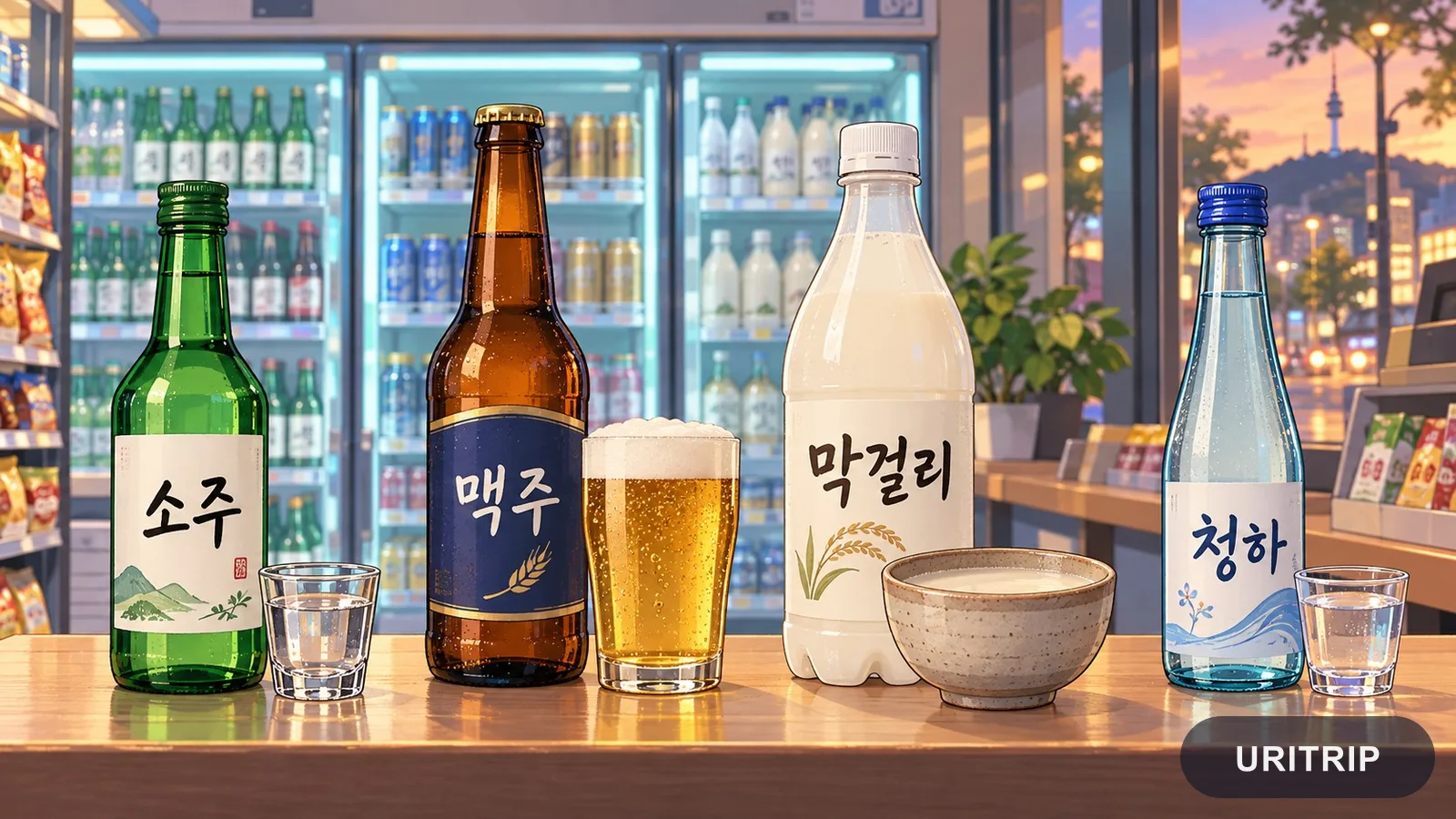 韓国のお酒の種類ガイド。ソジュ・ビール・マッコリ・清河の違いと、コンビニでの選び方