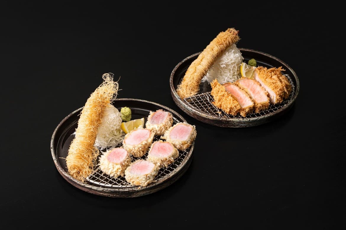 Bセット : ヒレ・ロースとんかつ＋エビ天ぷら2本