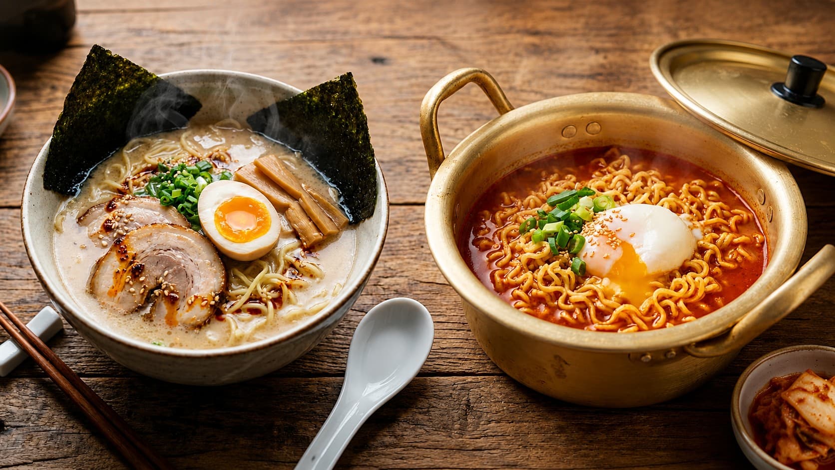 ラーメン vs ラミョン:外食と家食のちがい
