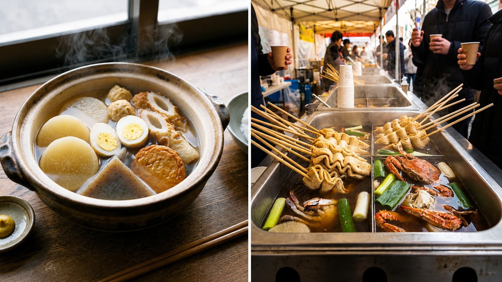 おでん vs オデン:煮込みと、屋台の串