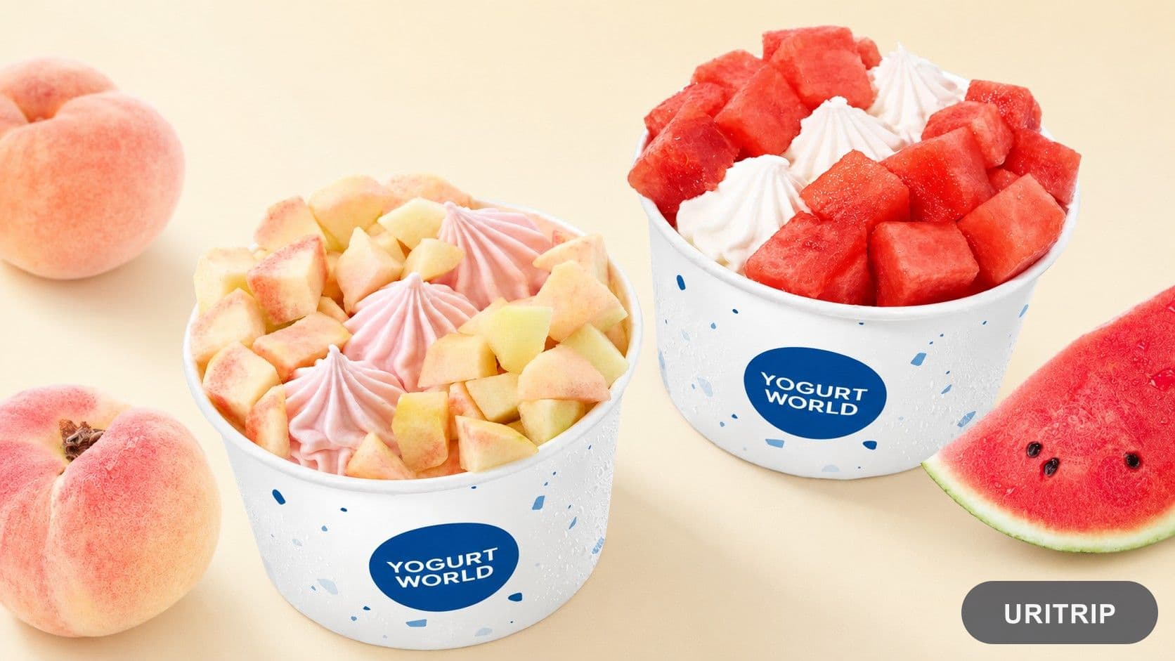 YOGURT WORLDの新作「平たい桃シリーズ」
