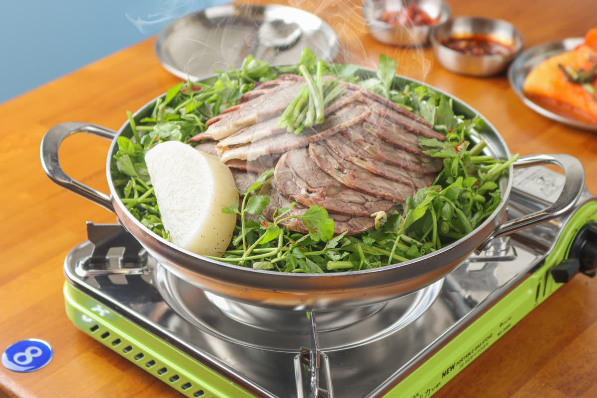 セリと茹で豚の鍋 小サイズ