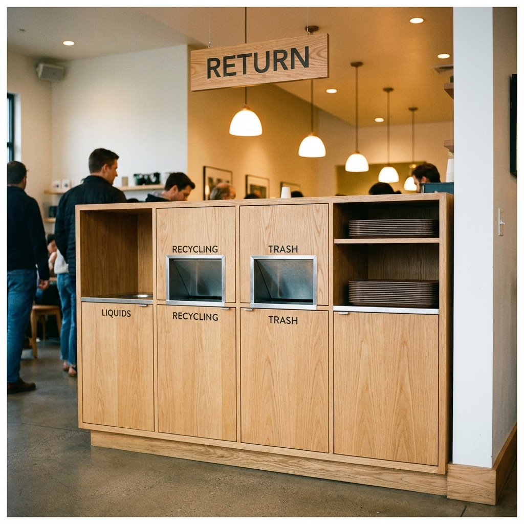 返却はセルフで、美しく去る